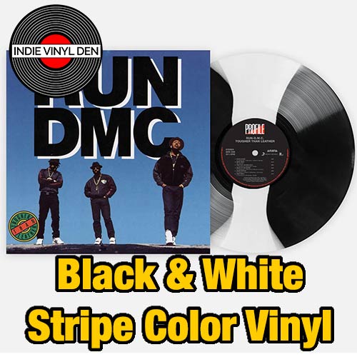 Run-D.M.C. - Tougher Than Leather - Black & White Stripe Color Vinyl Record