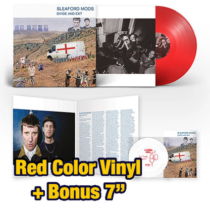 Sleaford Mods - Divide and Exit (10th )- **Blemish Markdown** Red Color Vinyl + 7" Flexi