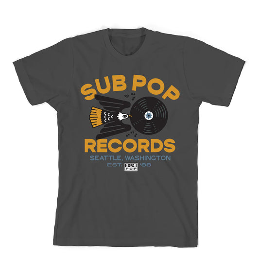 Sub Pop Eagle Record Asphalt T-shirt