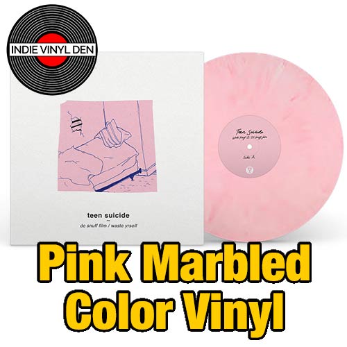 teen suicide - dc snuff film / waste yrself  - Pink Marbled Color Vinyl Record