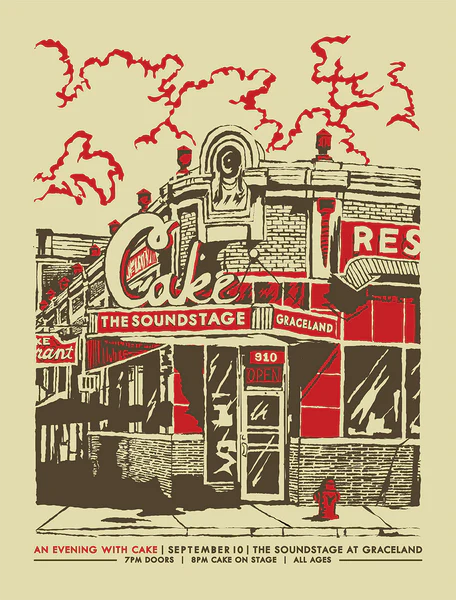 CAKE - Graceland 2020 Gig Poster