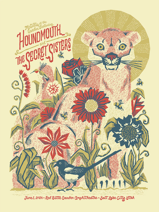 HOUNDMOUTH | The SECRET SISTERS - Red Butte Garden Amphitheatre 2024 Gig Poster