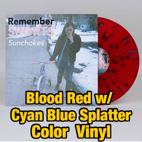 Remember Sports - Sunchokes (Deluxe) - Disco de vinilo en color rojo sangre con salpicaduras de azul cian